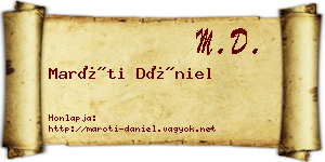 Maróti Dániel névjegykártya